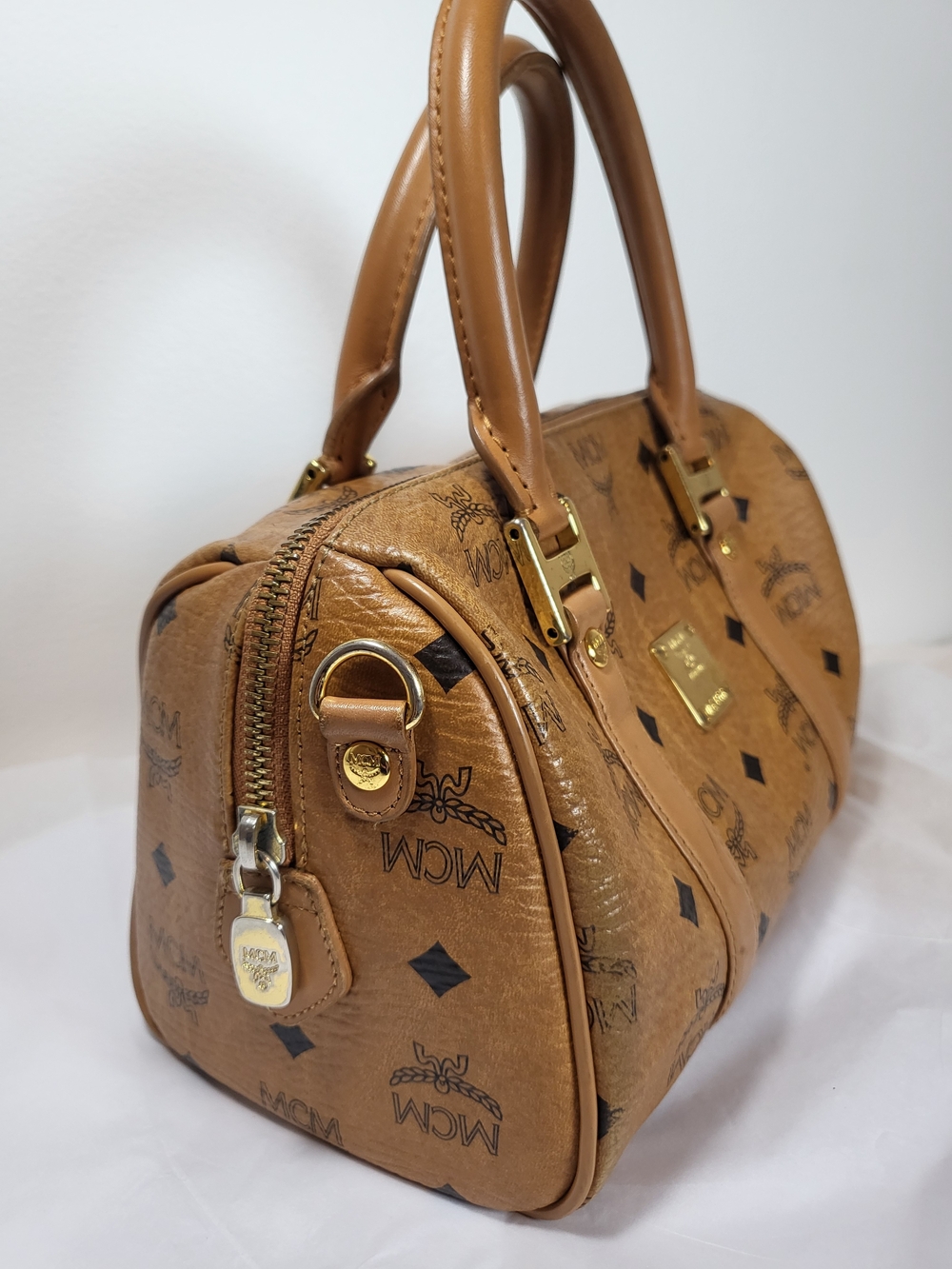 MCM Authentic
Visetos Cognac Mini Boston Bag - Brown - Picture 9 of 9
